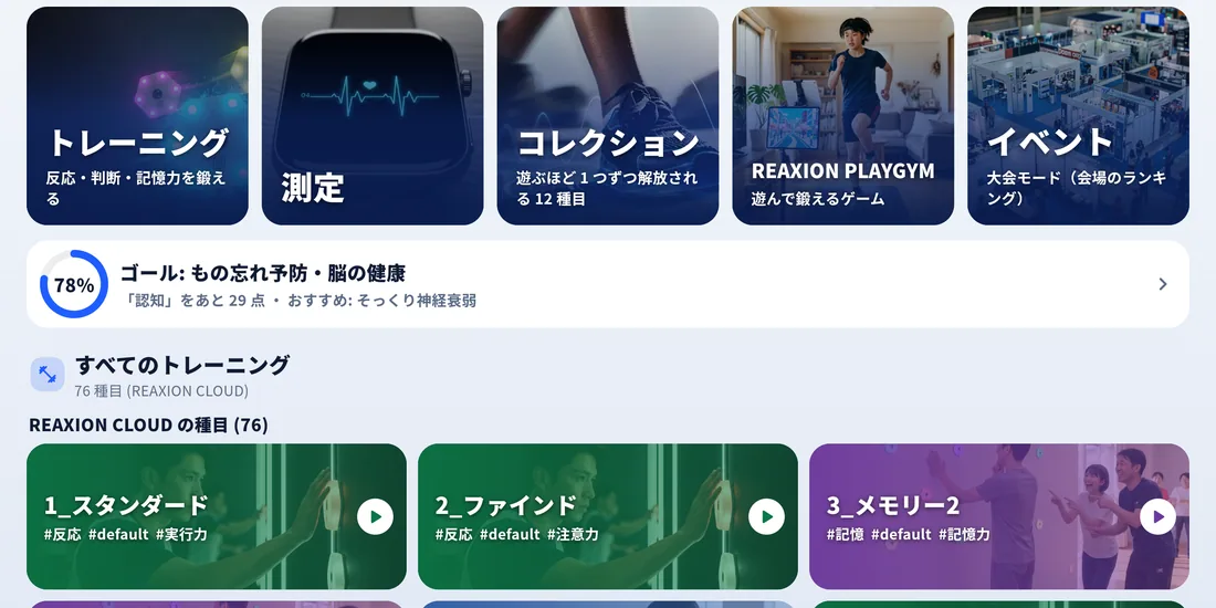 施設・教室向け（CLOUD）：トレーニング・測定・コレクション・イベント